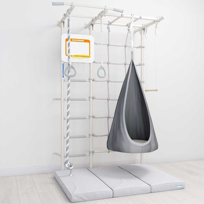 Шведская стенка Romana S7 + мат 150 см + качели гамак + баскетбол. щит