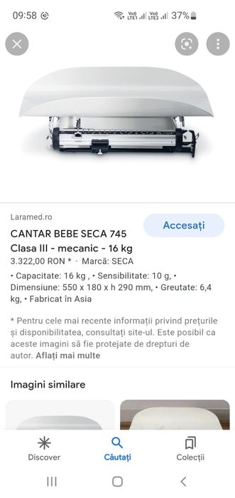 Cantar mecanic Seca pt bebelusi