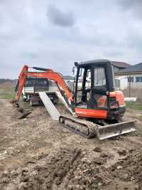 Săpături cu miniexcavator kubota