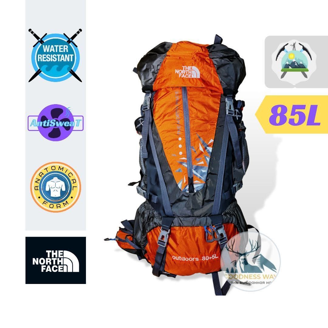 Рюкзак туристический 85 литров, The North Face каркас сетка