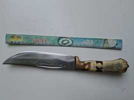 Български нож Ръчна изработка с чирени от еленов рог