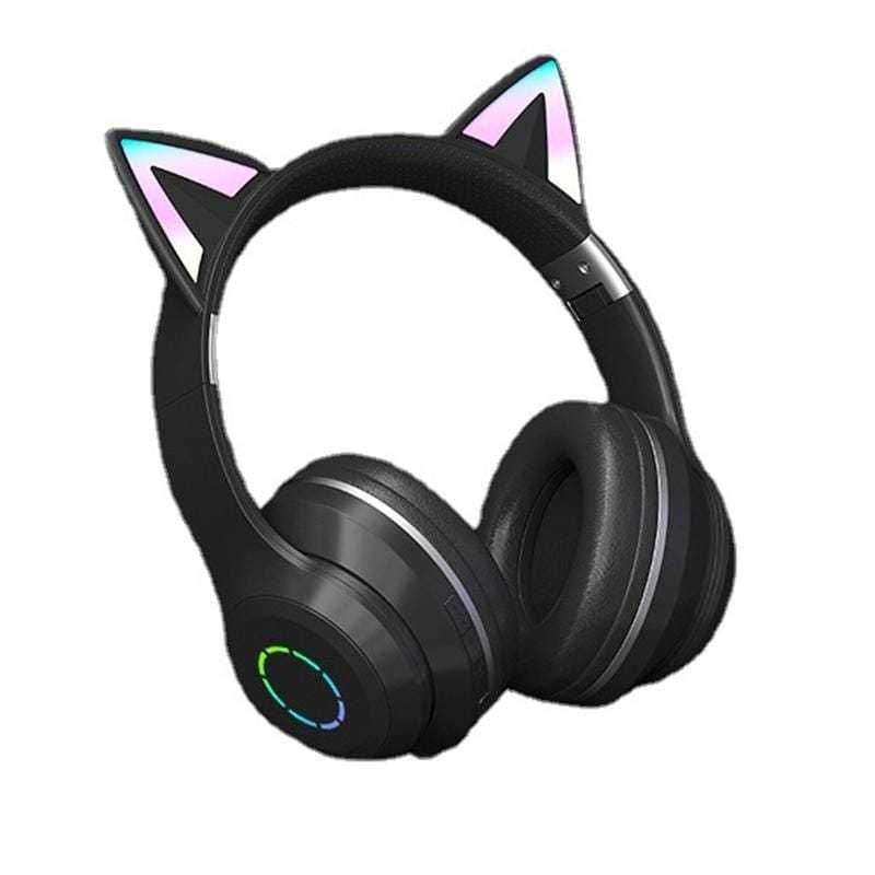 Casti wireless cu urechi de pisica pentru copii