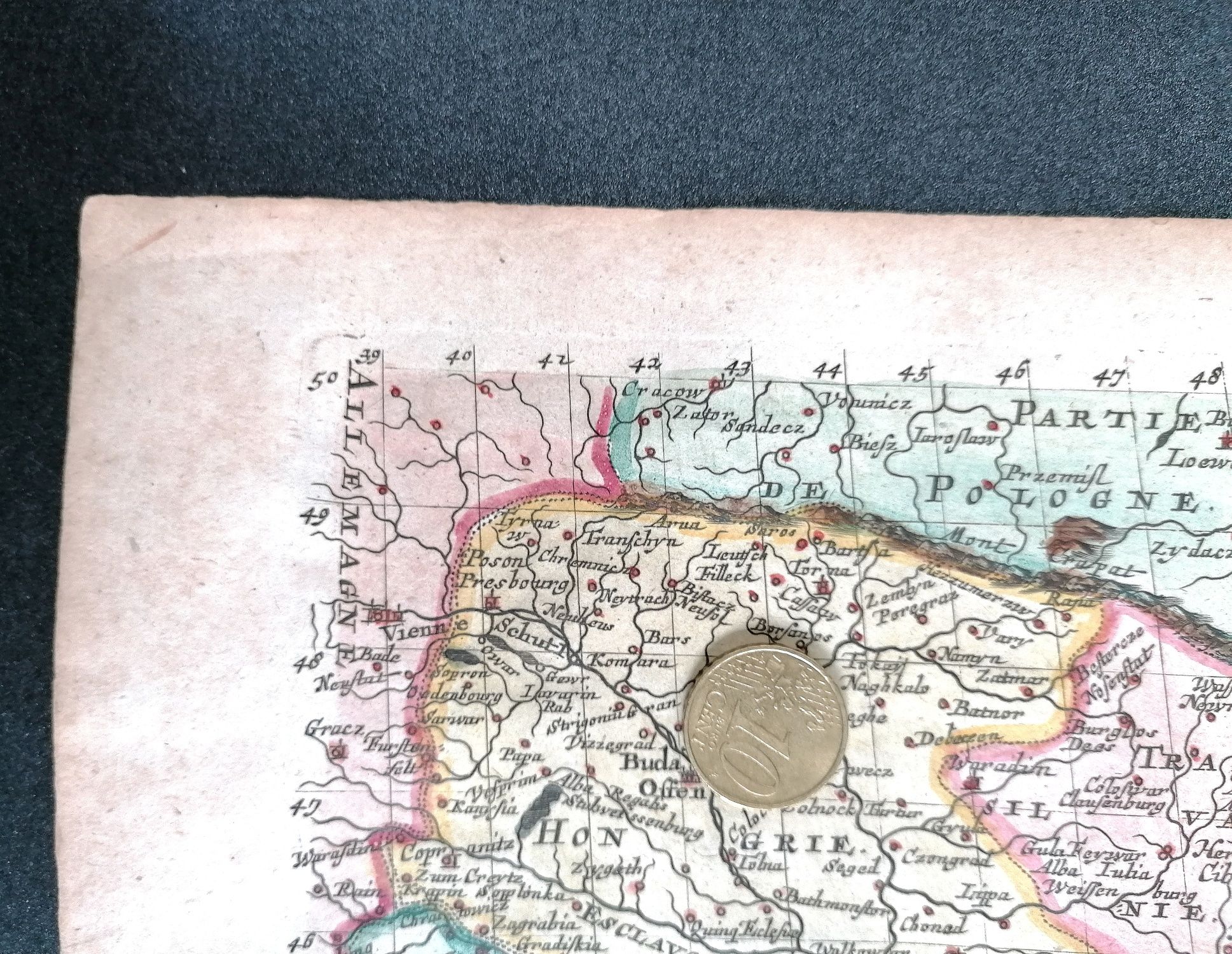 Hartă 1638, Principate, Transilvania, cartograf francez celebru