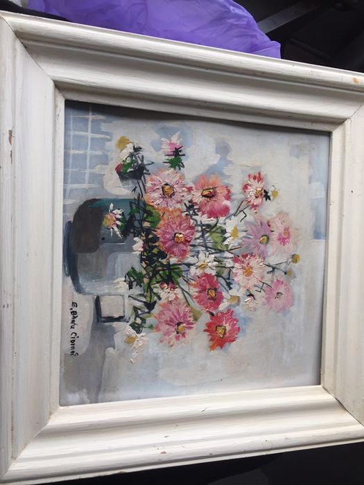 Tablou ulei pe carton semnat