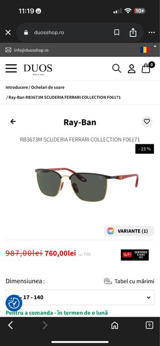 Ochelari de soare originali Ray-Ban RB3673M Scuderia Ferrari