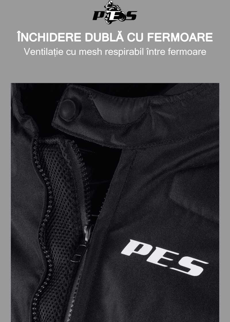 Geacă Moto PES Grand Protecții Level 2, impermeabila mesada Rosu