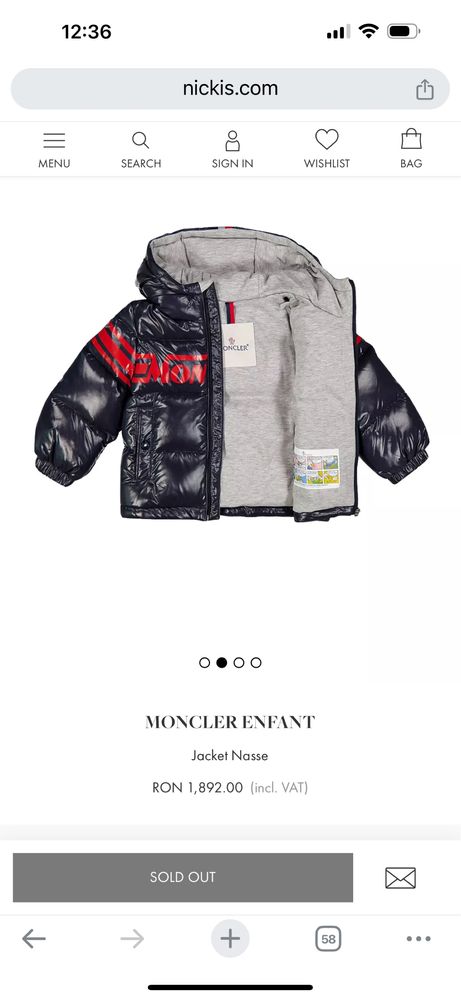 Geaca Moncler bebe marimea 6-9 luni