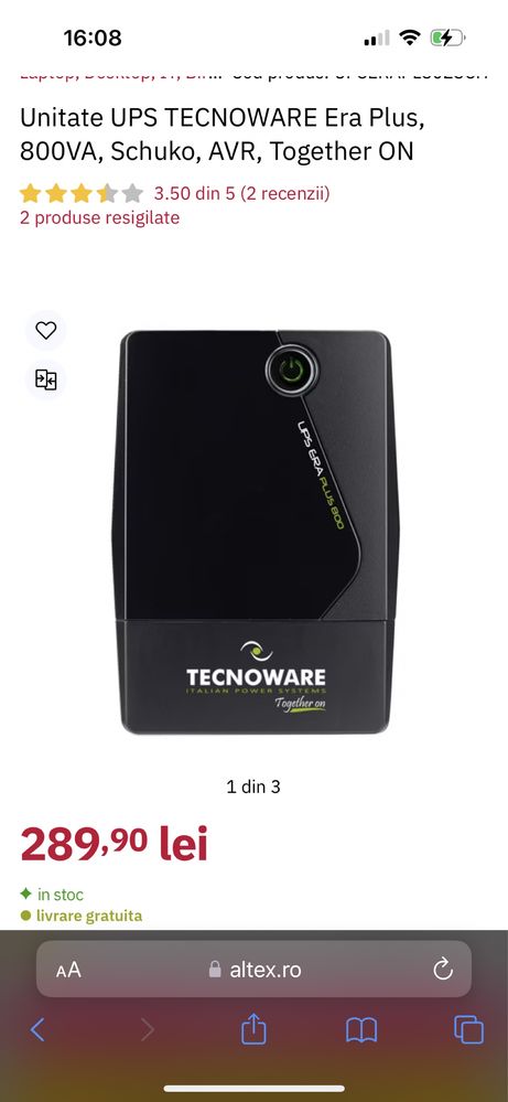 Ups Tecnoware 800va