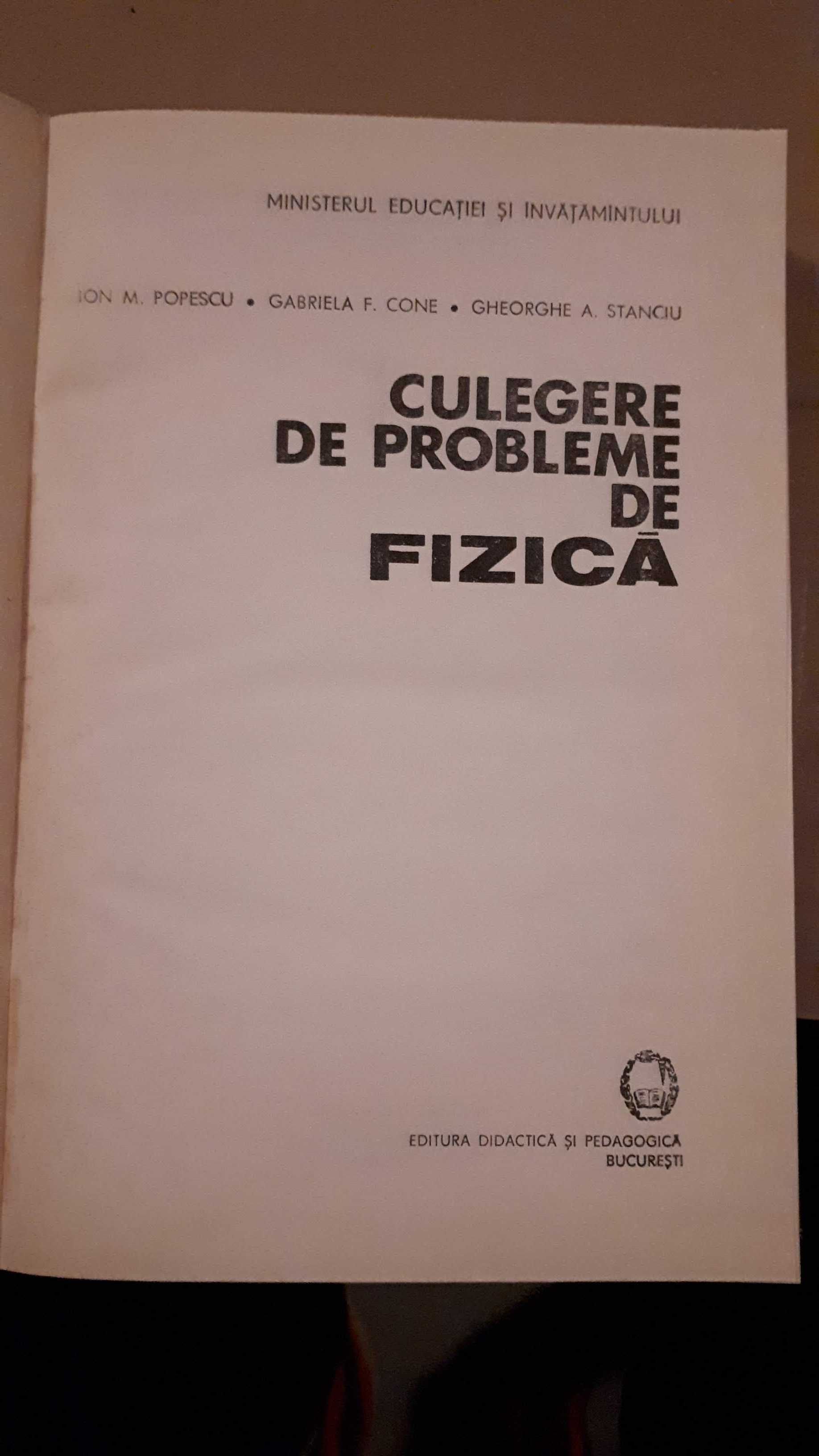 Culegere de probleme de fizica- Ion Popescu, Gabriela Cone, Gh Stanciu