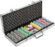 Set de Poker profi cu 500 de jetoane in servieta din aluminiu zaruri
