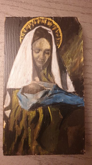 Pictură religioasă lucrată manual