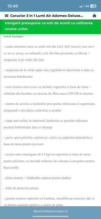 Cărucior 3 în 1 Adamex Lumi Air