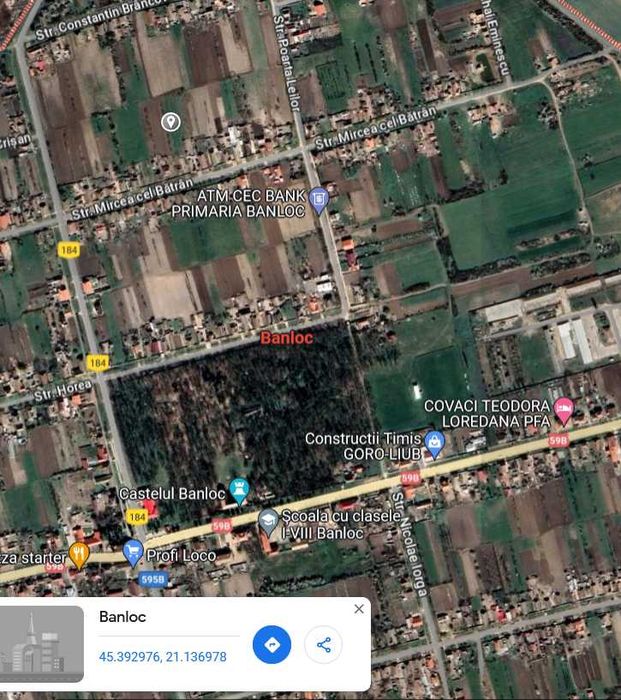 Teren intravilan 1565 mp parcelabil 2X600 de vanzare in Banloc-Timis