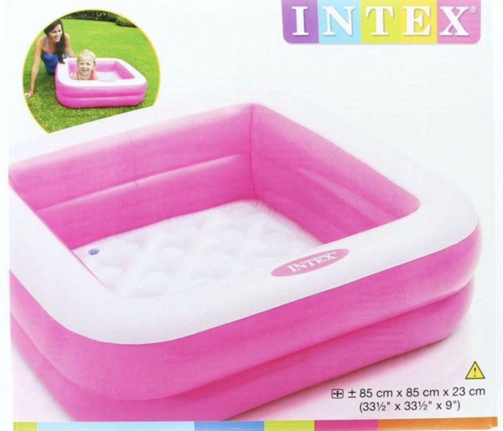 Детски басейн Intex, 2 въздушни камери, 85 x 85 x 23, Розов