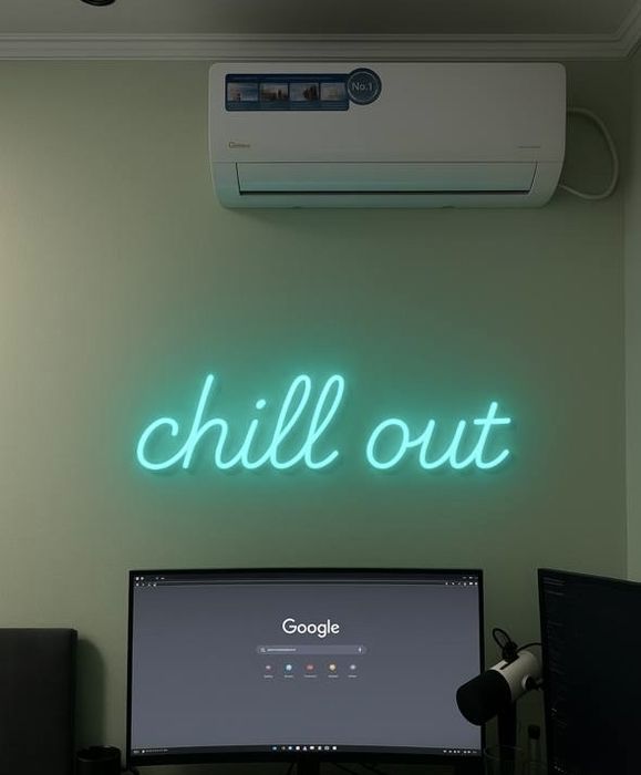 Неоновая вывеска на стену «Расслабься» ,неоновый интерьер