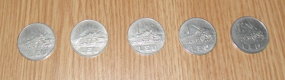Vând lot 5 monede 1 leu 1966