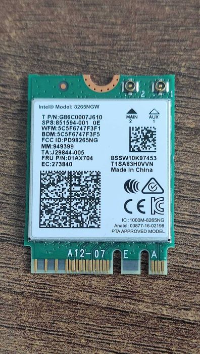 Placă WiFi Intel-8265NGW Dual Band, 2x2, MU-MIMO, Bluetooth 4.2