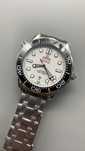 omega seamaster silver black bazel
