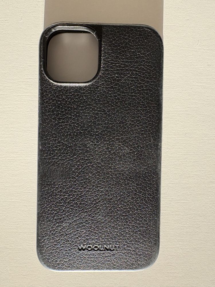 Husa de protectie Woolnut pentru iPhone 14, Piele, Negru