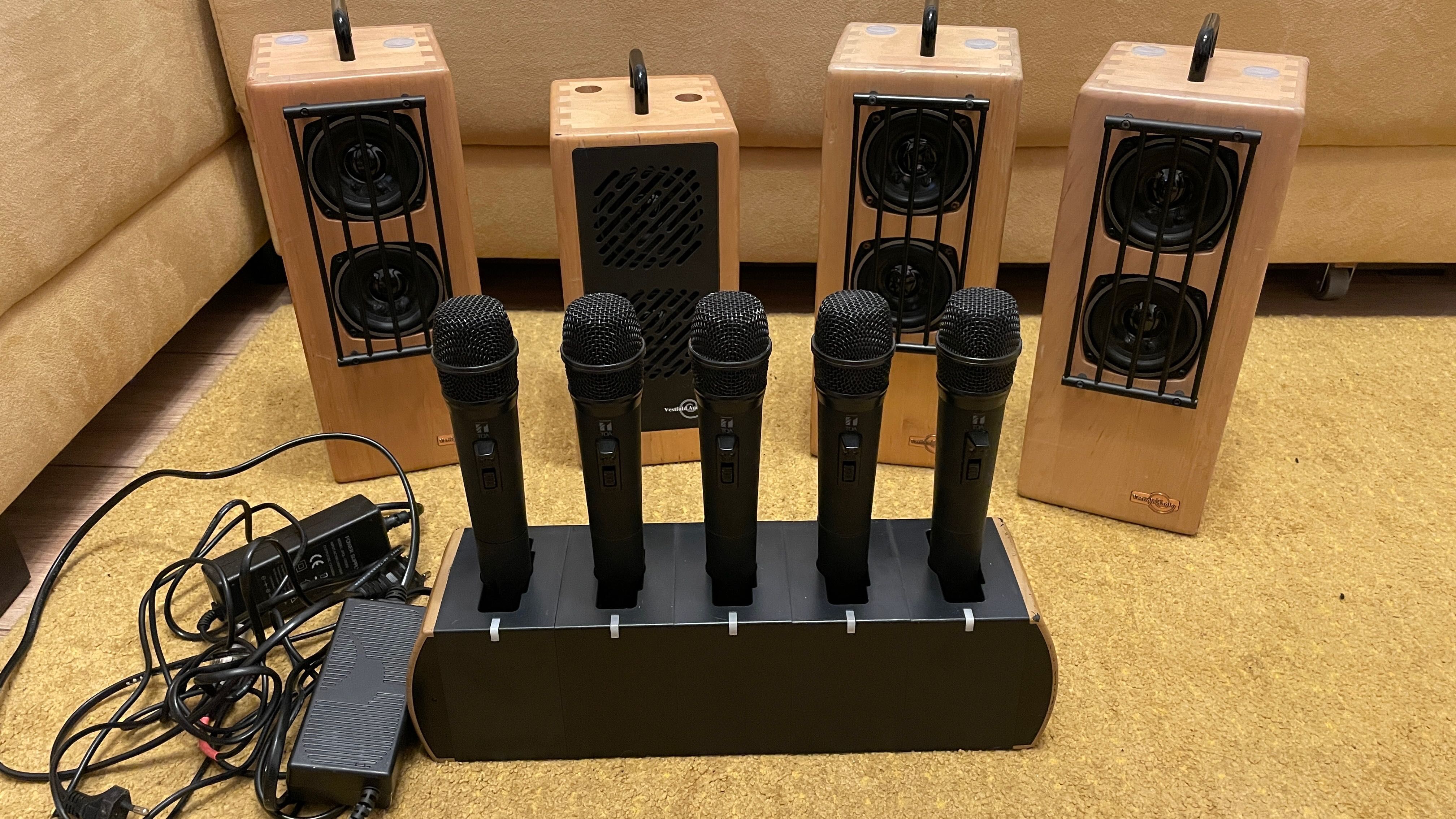 5x TOA WM-5225 wireless microfoane + Recivere sistem conferinta boxe