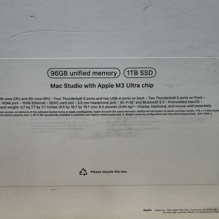 Mac Studio M3 Ultra 96/1Tb