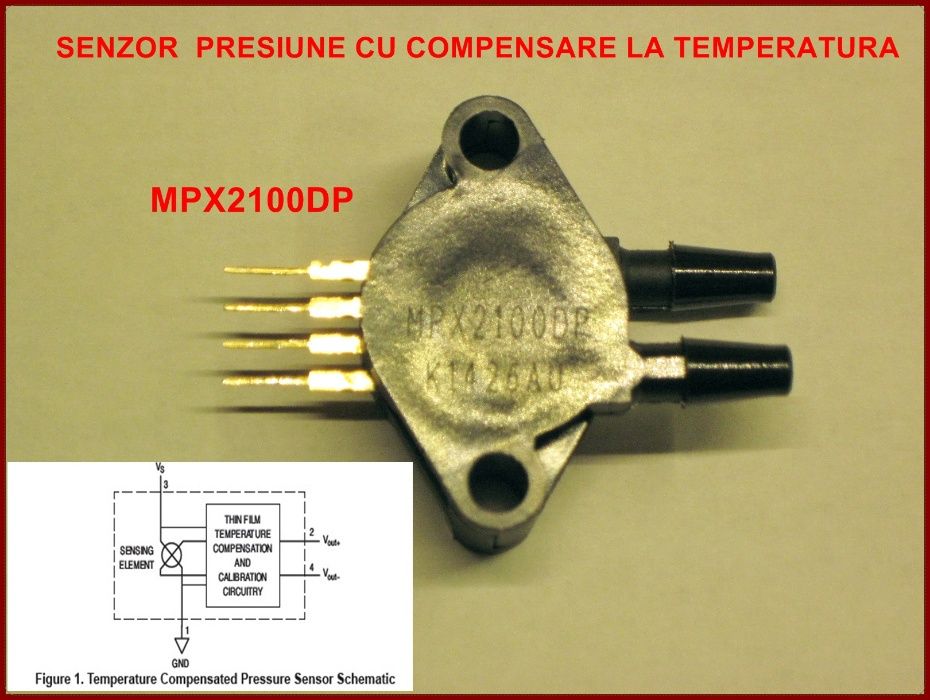 Senzor de presiune MPX 2100DP de Frescale Semiconductor