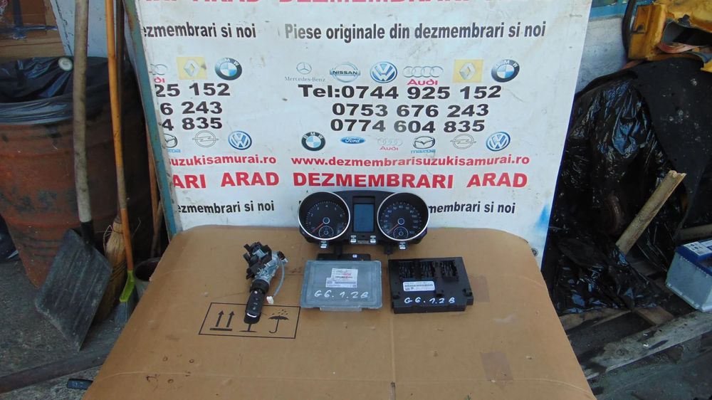 Kit pornire VW Golf 6 motor 1.2 benzina kit pornire complet ecu cheie cip modul ceasuri