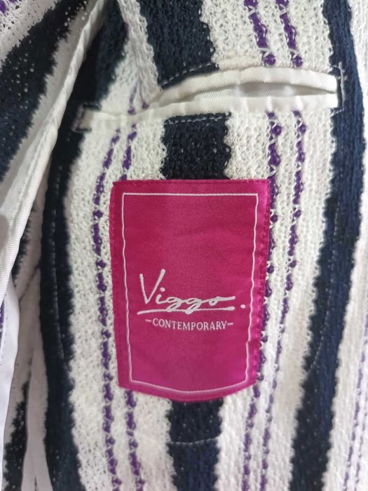 Sacou Jacheta Viggo Navy casual with stripes, slim fit Size 50 Bumbac