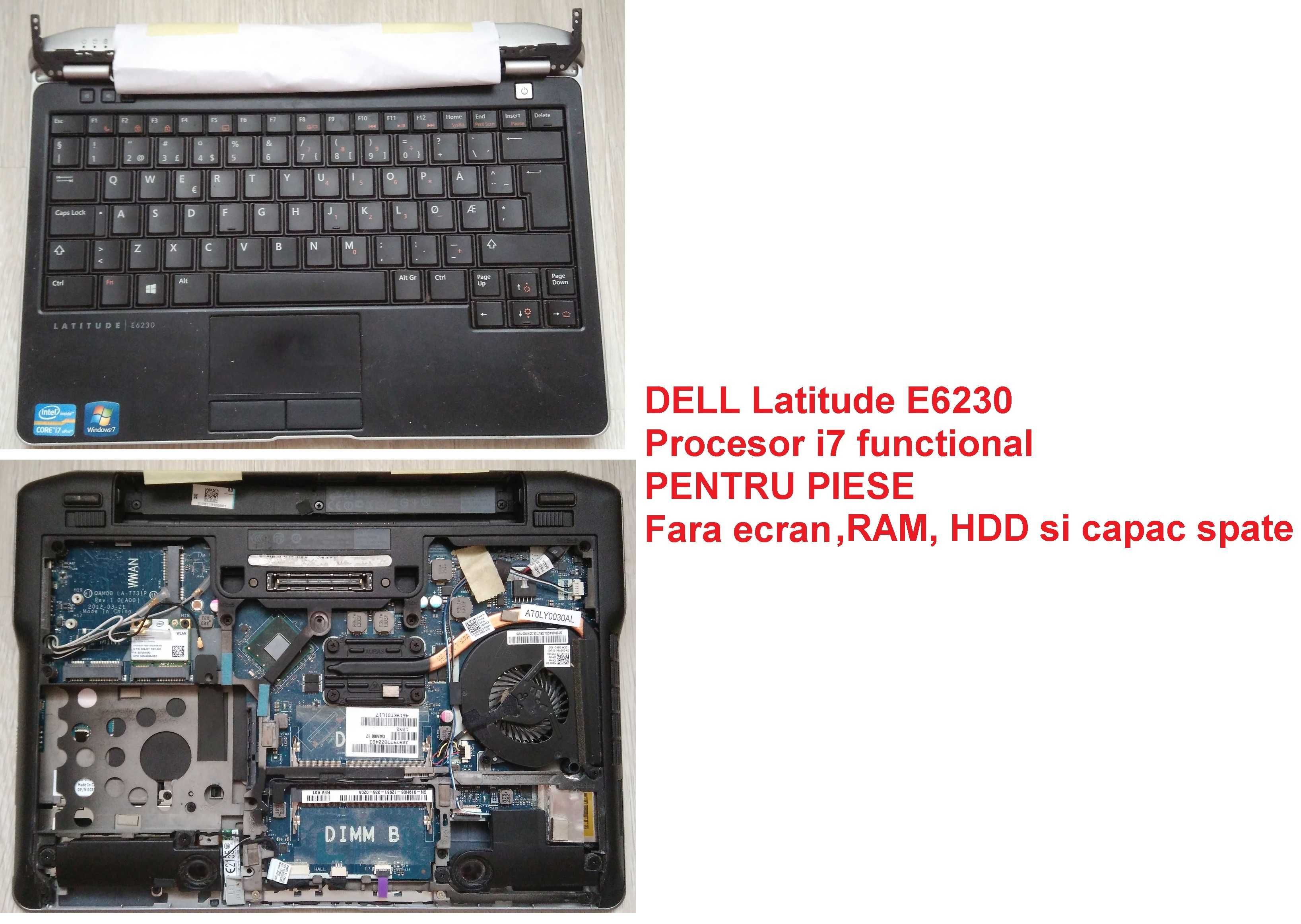 Laptop DELL Latitude E6230 cu accesorii + doua incomplete pentru piese