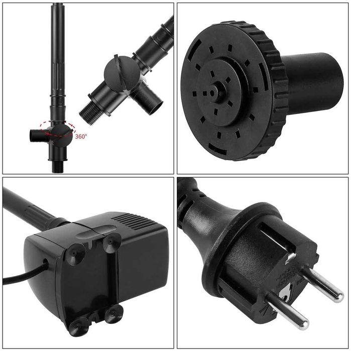 Pompă de fântână de grădină 1000L/h 22W, pompă de iaz, pompă de jet