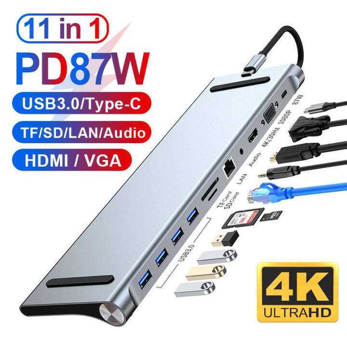 Адаптер 11-в-1 док-станция USB C Hub