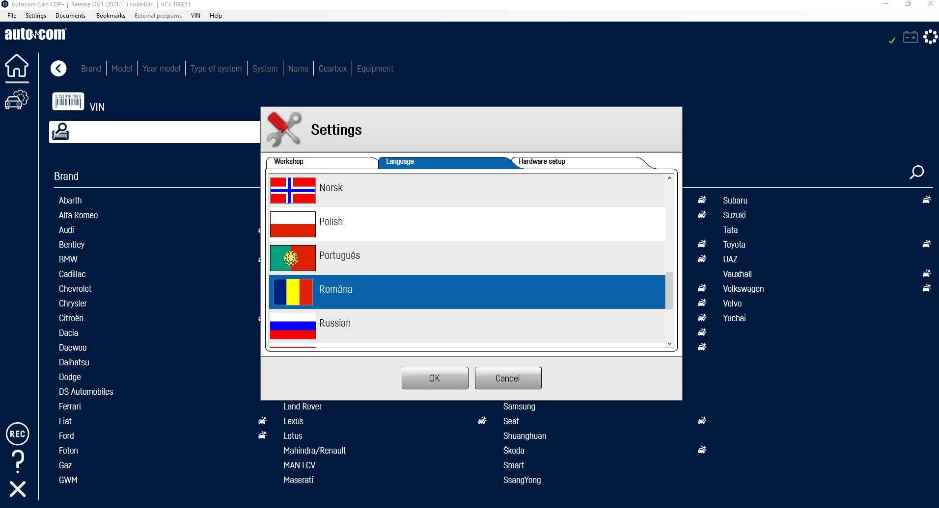 interfata diagnoza multimarca Delphi autoturisme