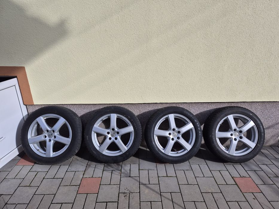 Vând jante 5*112 R 17  cu cauciuciucuri 215/55 all season