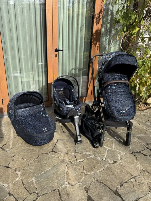 Бебешка количка и столче за кола Cybex Priam Platinum Jewels of Nature