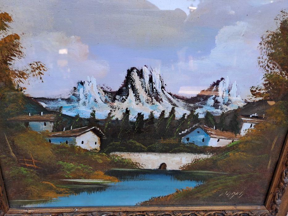 tablou pictura pe panza 60/50 cm semnat