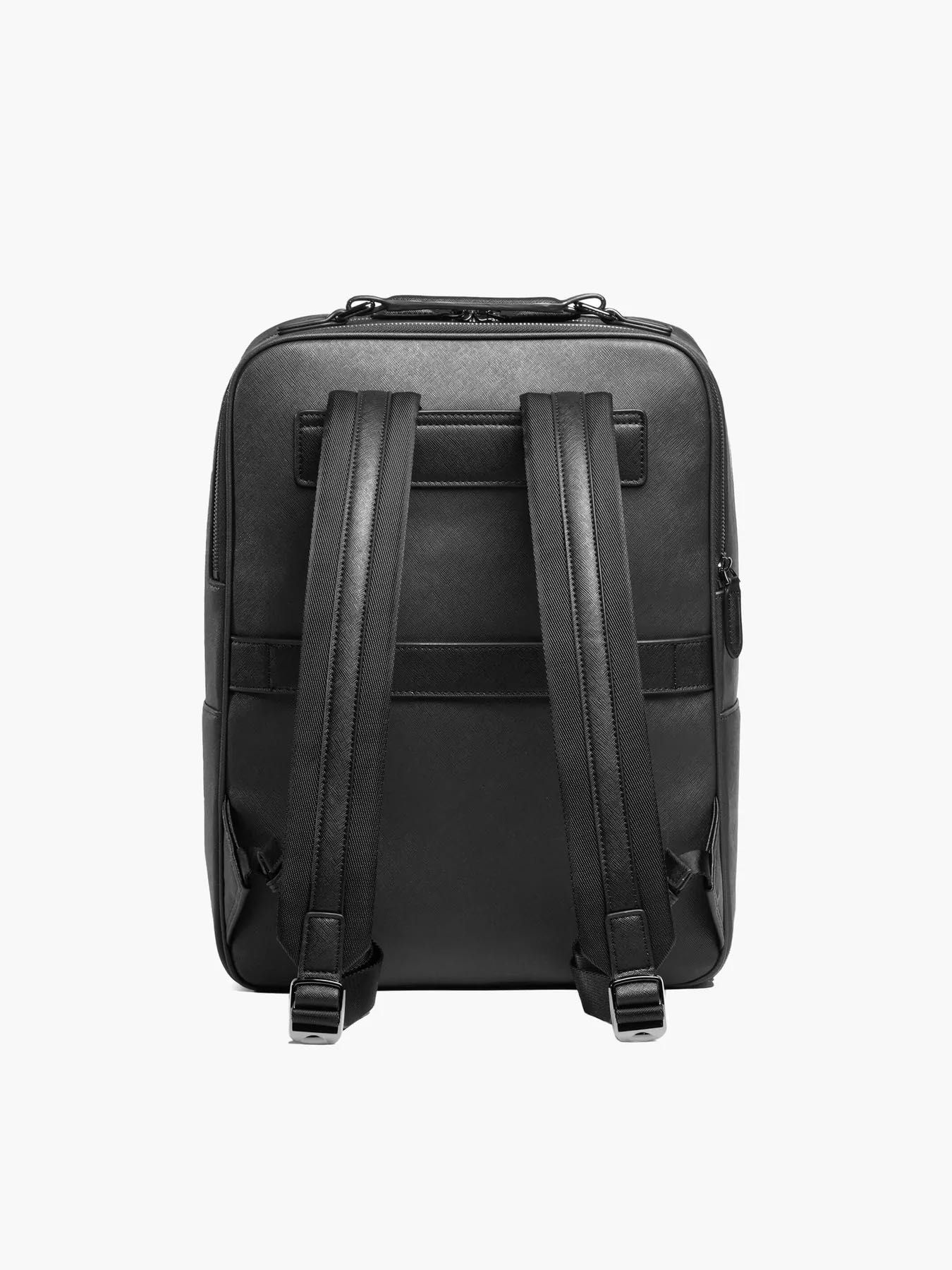 Leather Laptop Backpack (Slim, Black/Negru, New/Nou)