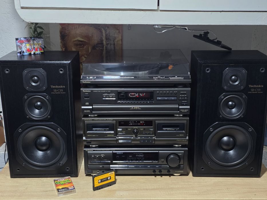 Linie audio TECHNICS, amplificator, deck,cd player, pickup, boxe, hifi