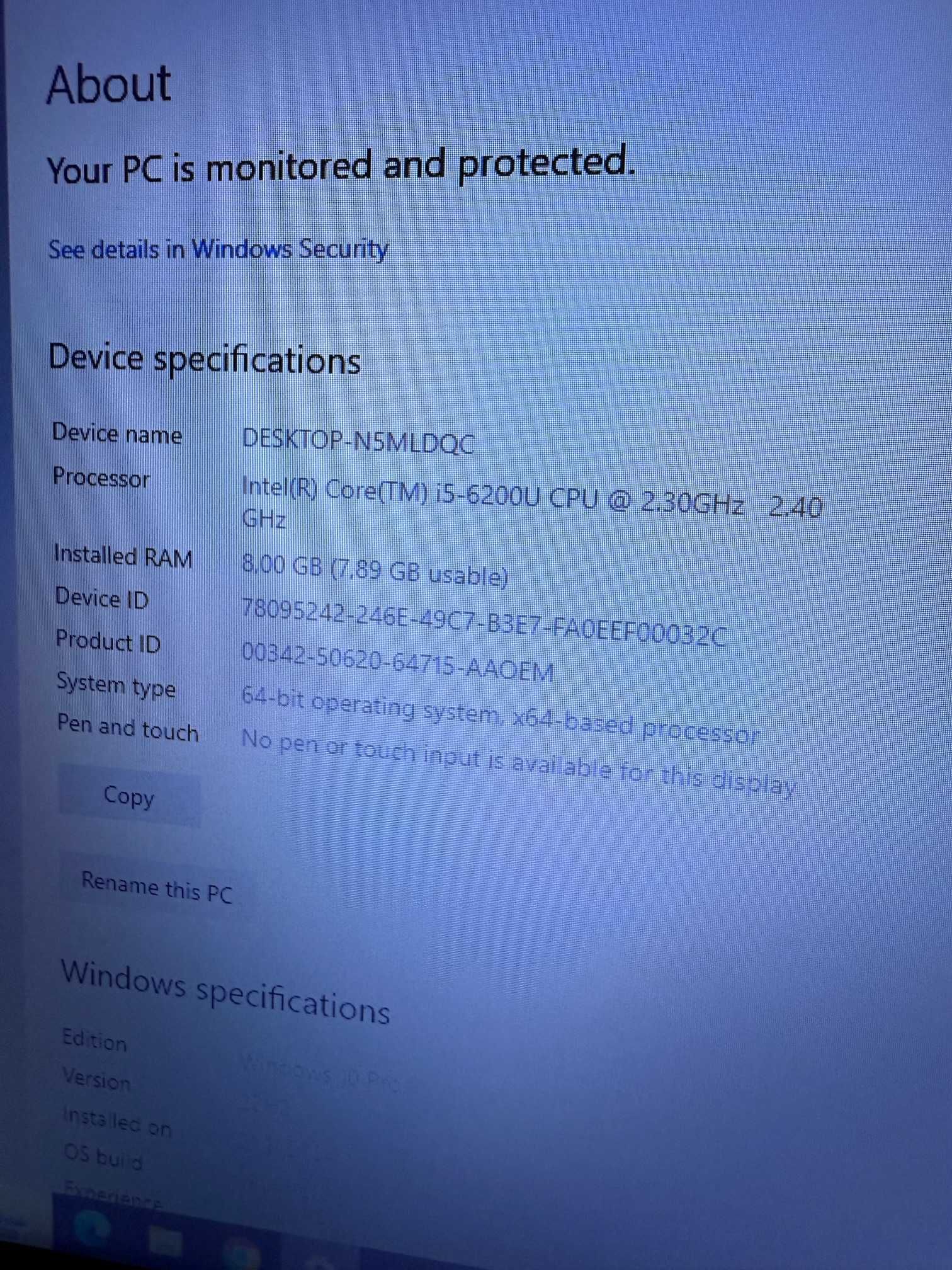 Dell Latitude E5570 I5/8RAM/256GB SSD