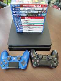 PS4 Slim 1TB 2 controllere + 12 jocuri
