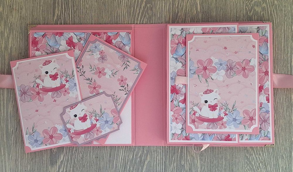 Албум за снимки "Котенце" в розово, ръчна изработка /63.17