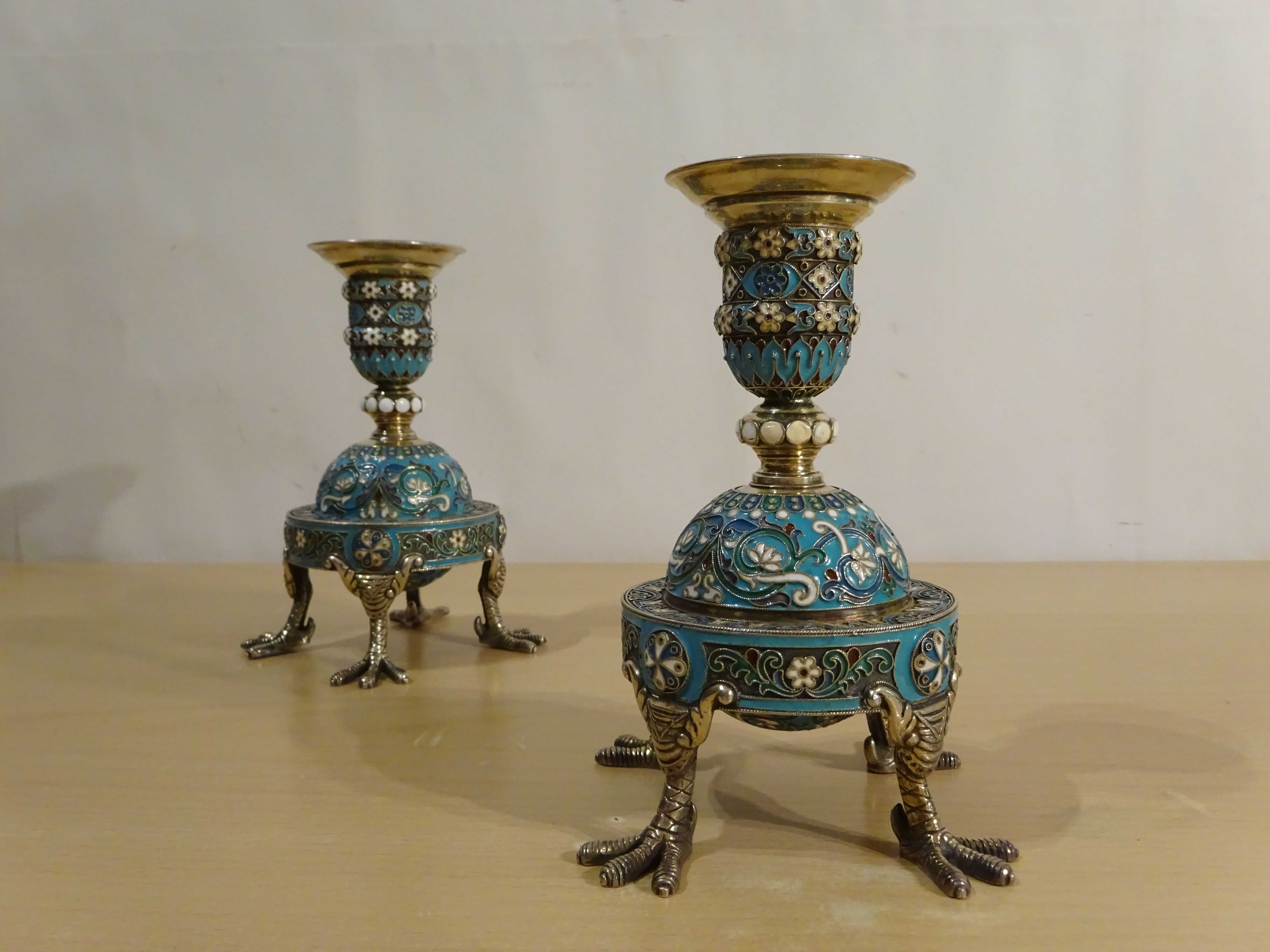 50%Pret-Sfestnice Rusia Imperiala- Moscova- Argint si email multicolor