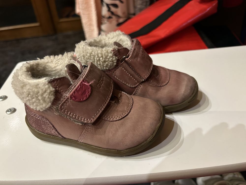 Pantofi de piele Geox, cu blanita, marimea 21