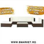 Set mobilier gradina/terasa canapea/coltar 6 piese Maro Ratan PATIA
