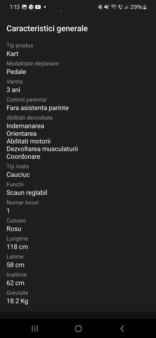 KART cu pedale Mercedez Benz