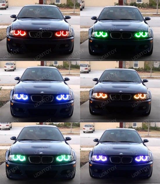 Angel Eyes multicolor LED-RGB-COTTON-BMW E46,E36,E39,E38,E53-16 culori