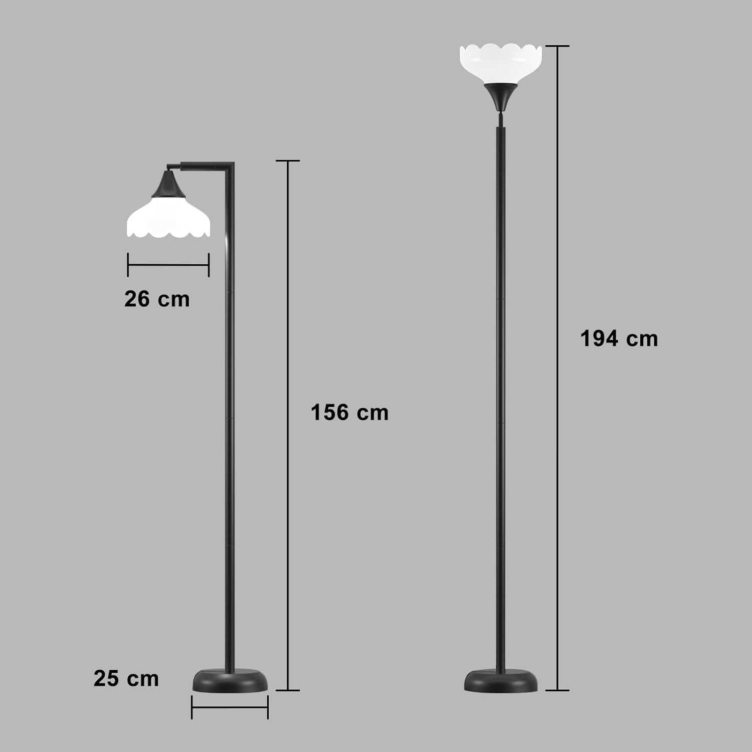 Подова LED лампа Silkycasters, 3 цветни температури, с абажур, 850LM