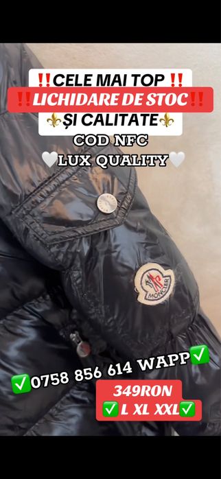 Geaca M.O.N.C.L.E.R Semi Lucioasa Calitate Premium  XXL TAG NFC