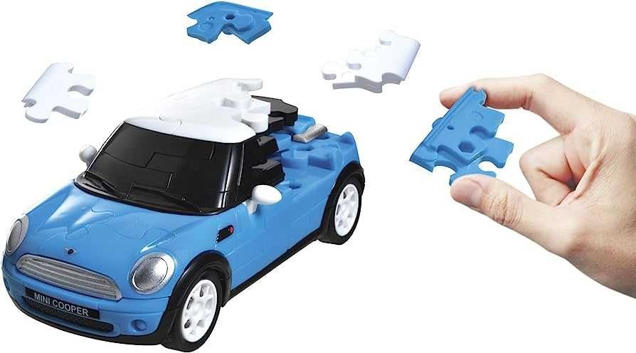 Puzzle 3D Mini Cooper Albastru