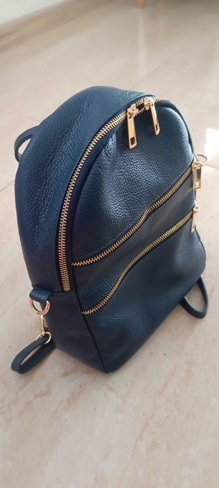 rucsac piele bleumarin