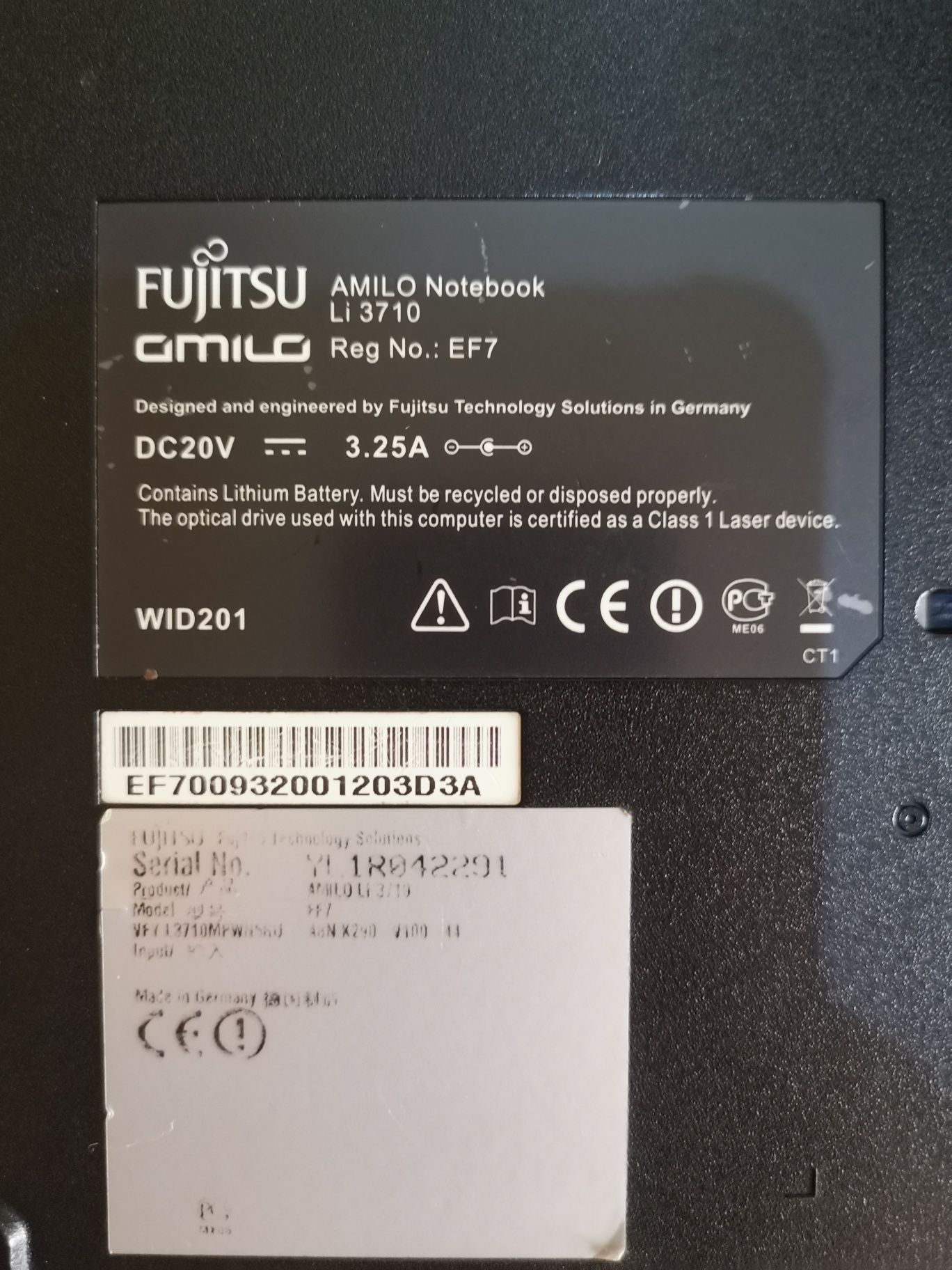 Продам ноутбук Fujitsu Amilo Li3710